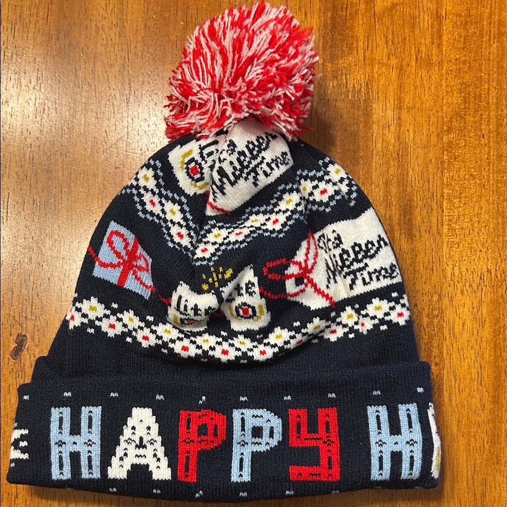 Happy Knit Beanie with Pom Pom